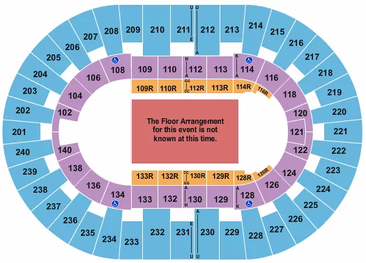 seating chart for North Charleston Coliseum - Generic Floor - eventticketscenter.com