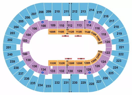 seating chart for North Charleston Coliseum - Jurassic World - eventticketscenter.com