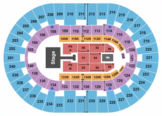 seating chart for North Charleston Coliseum - Kelsea Ballerini - eventticketscenter.com