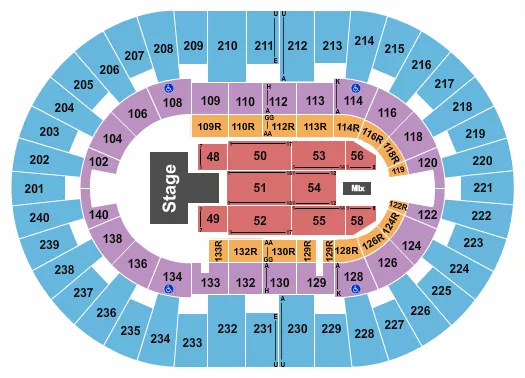 seating chart for North Charleston Coliseum - Matt Rife - eventticketscenter.com