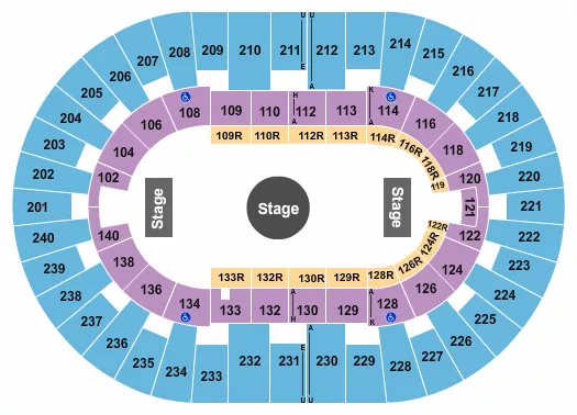 seating chart for North Charleston Coliseum - Ringling Bros Circus - eventticketscenter.com