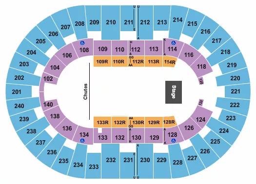 seating chart for North Charleston Coliseum - Rodeo Concert - eventticketscenter.com
