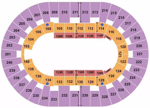 seating chart for North Charleston Coliseum - Rodeo - eventticketscenter.com