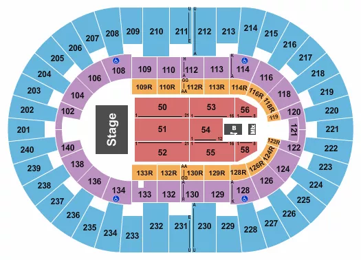 seating chart for North Charleston Coliseum - Sugarland 2026 - eventticketscenter.com