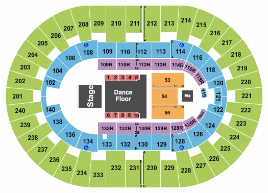 seating chart for North Charleston Coliseum - Juke Joint - eventticketscenter.com