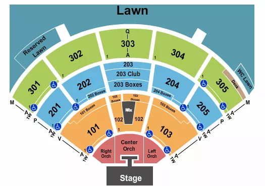 seating chart for North Island Credit Union Amphitheatre - Endstage with Catwalk - eventticketscenter.com