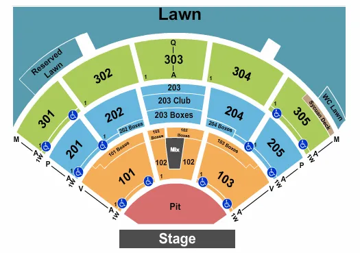 seating chart for North Island Credit Union Amphitheatre - Endstage GA Pit-2 - eventticketscenter.com