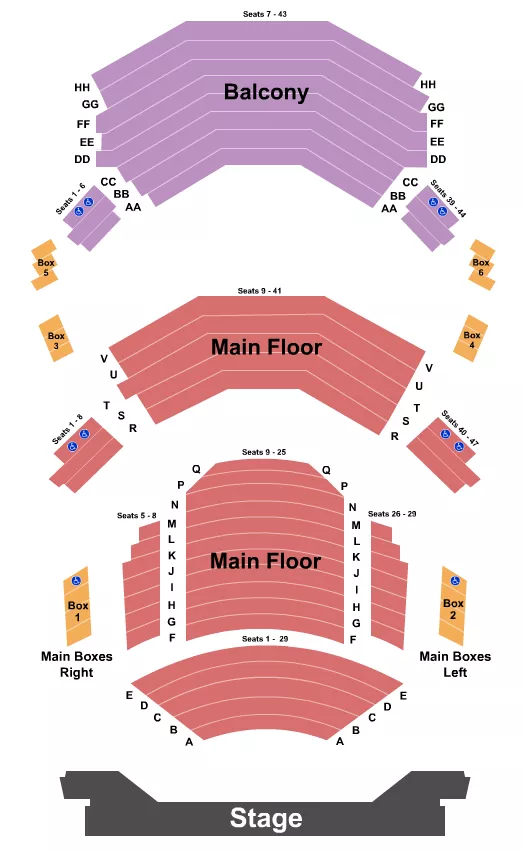 seating chart for Center Theatre At North Shore Center For The Performing Arts - End Stage - eventticketscenter.com