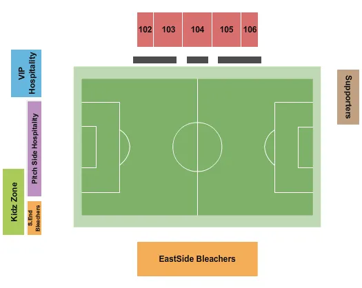seating chart for North Stadium At Kino Sports Complex - Soccer - eventticketscenter.com