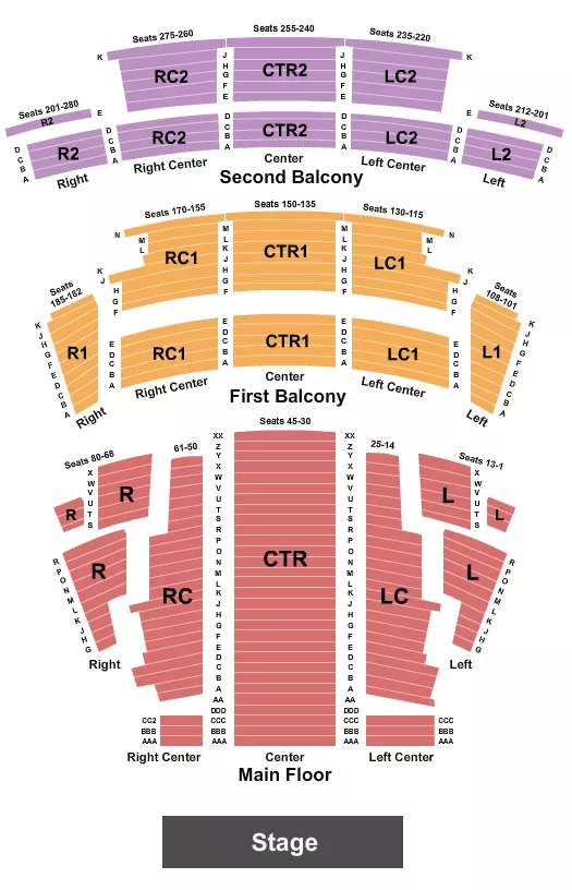 seating chart for Northern Alberta Jubilee Auditorium - Endstage 2 - eventticketscenter.com