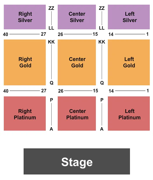 seating chart for Northern Lights Casino - Endstage 2 - eventticketscenter.com