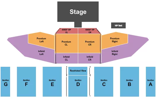 seating chart for Northern Wisconsin State Fairgrounds - Endstage 3 - eventticketscenter.com
