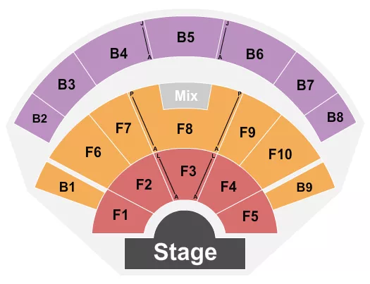Steven Curtis Chapman Seating Chart at Northland Church. The chart shows the main floor/stage with seating options surrounding it, which are color coded