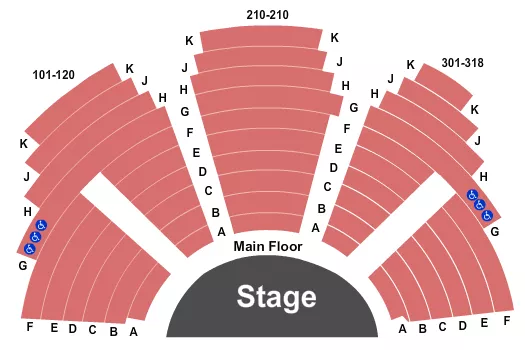 seating chart for North Theatre At North Shore Center For The Performing Arts - End Stage - eventticketscenter.com