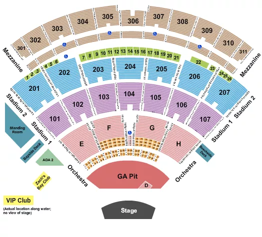 seating chart for Northwell at Jones Beach Theater - Endstage - Large Pit with D - eventticketscenter.com