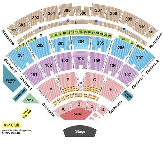 seating chart for Northwell at Jones Beach Theater - Endstage Pit 2 - eventticketscenter.com