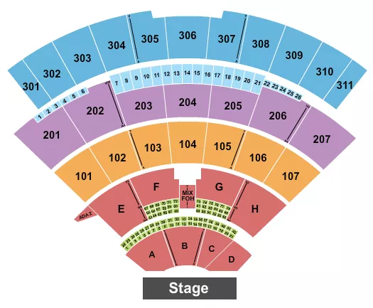 seating chart for Northwell at Jones Beach Theater - Endstage 2 - eventticketscenter.com