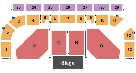 seating chart for Northwest Arena - End Stage - eventticketscenter.com