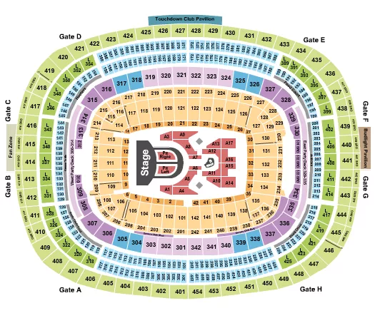 seating chart for Northwest Stadium - Karol G - eventticketscenter.com