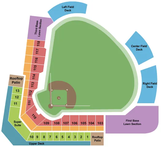 seating chart for Northwestern Medicine Field - Baseball - eventticketscenter.com