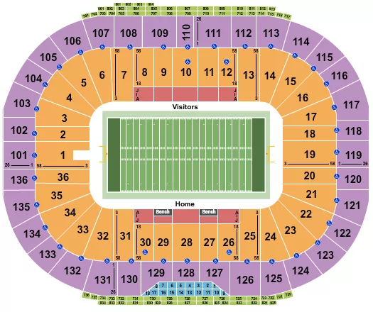 seating chart for Notre Dame Stadium - Football - eventticketscenter.com