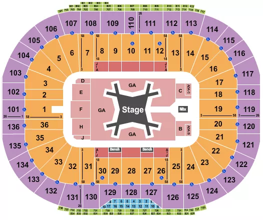 seating chart for Notre Dame Stadium - Luke Combs - eventticketscenter.com