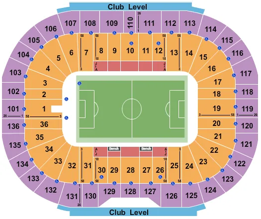 seating chart for Notre Dame Stadium - Soccer - eventticketscenter.com