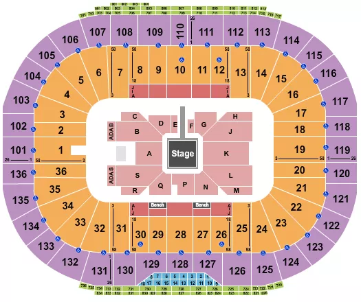 seating chart for Notre Dame Stadium - Zach Bryan - eventticketscenter.com