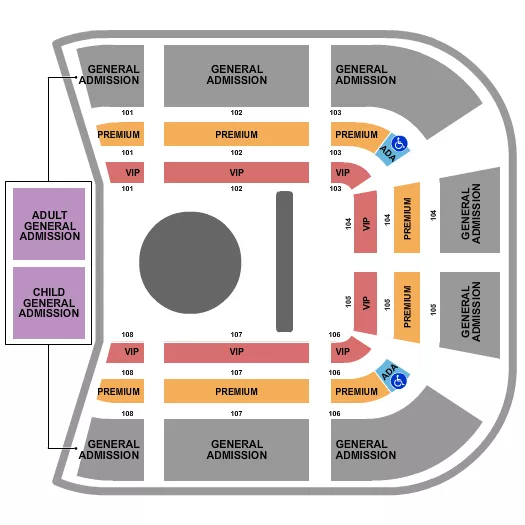 seating chart for South Florida Fairgrounds - Nuclear Circus - eventticketscenter.com