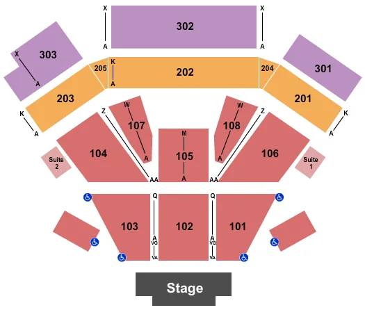 seating chart for Nugget Event Center At Nugget Casino Resort - Endstage 2 - eventticketscenter.com
