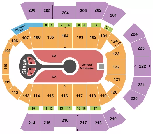 seating chart for Numerica Veterans Arena - Benson Boone - eventticketscenter.com