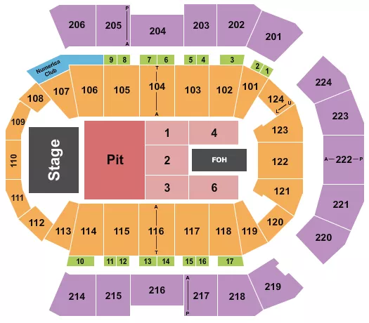 seating chart for Numerica Veterans Arena - Endstage GA Pit 2 - eventticketscenter.com