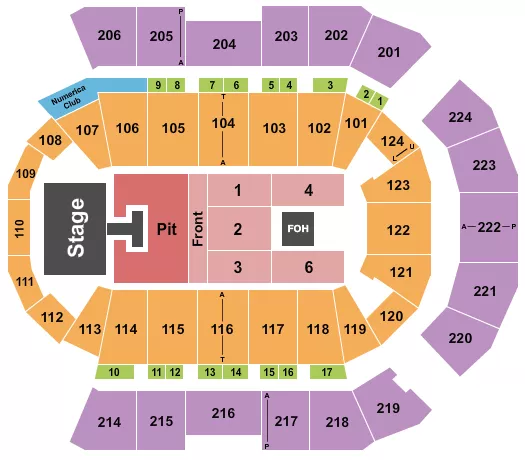 seating chart for Numerica Veterans Arena - Endstage GA Pit w/Catwalk - eventticketscenter.com