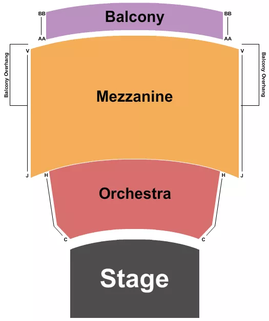 seating chart for OSU Proscenium Theatre - Endstage - eventticketscenter.com