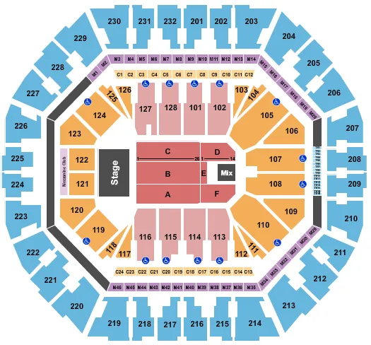 seating chart for Oakland Arena - Ana Gabriel - eventticketscenter.com