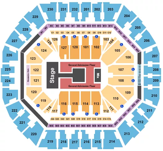 seating chart for Oakland Arena - Ateez - eventticketscenter.com