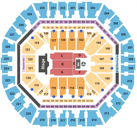 seating chart for Oakland Arena - Aventura - eventticketscenter.com