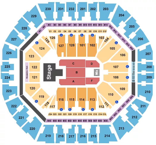 seating chart for Oakland Arena - Badshah - eventticketscenter.com