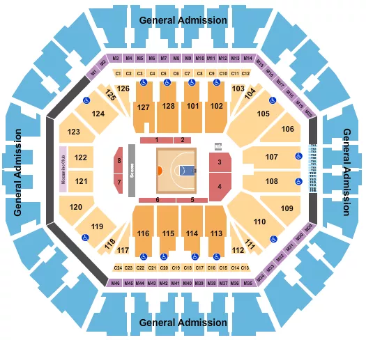 seating chart for Oakland Arena - Basketball - Big3 - eventticketscenter.com