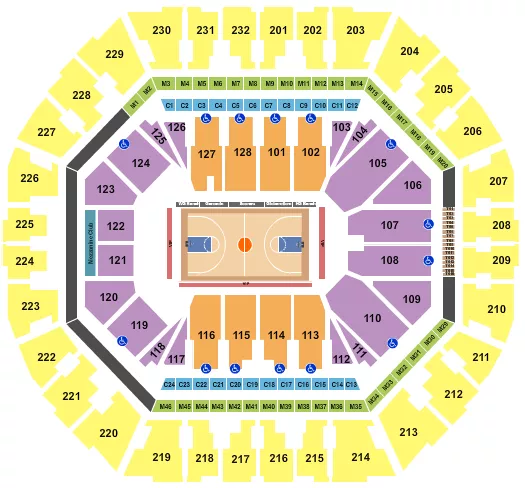 seating chart for Oakland Arena - Basketball - Globetrotters - eventticketscenter.com