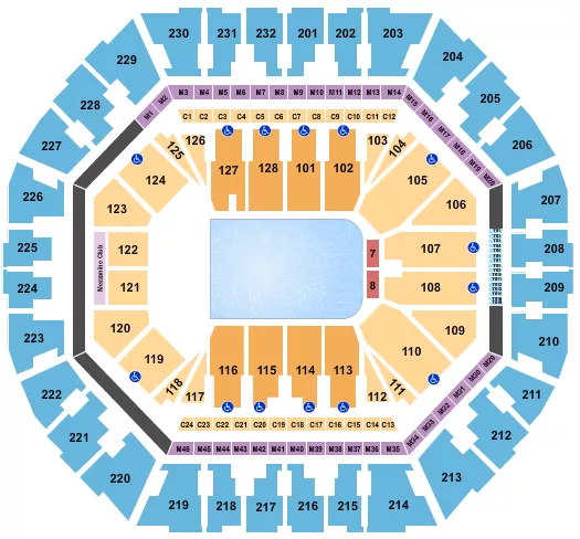 seating chart for Oakland Arena - Disney On Ice 2 - eventticketscenter.com