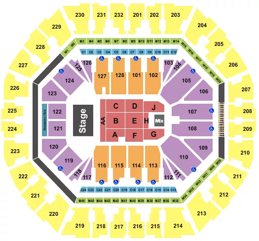 seating chart for Oakland Arena - Endstage 4 - eventticketscenter.com