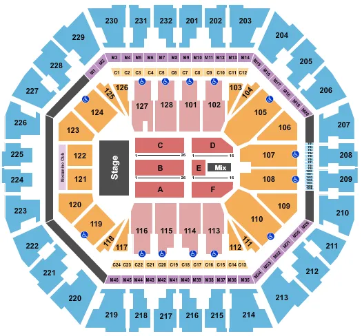 seating chart for Oakland Arena - End Stage - eventticketscenter.com
