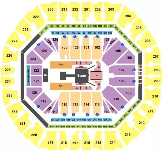 seating chart for Oakland Arena - Fuerza Regida - eventticketscenter.com