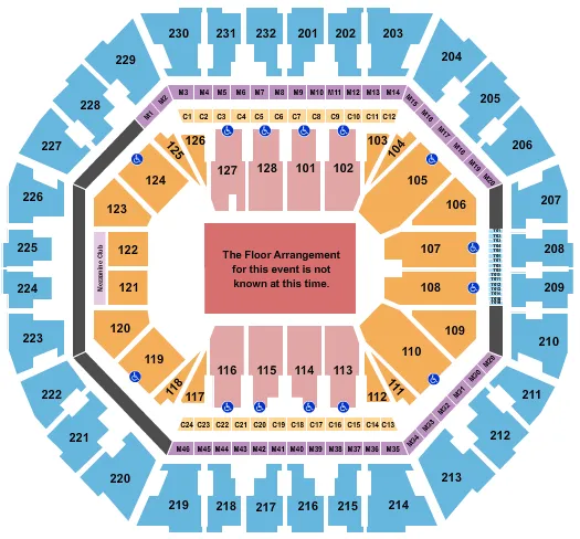 seating chart for Oakland Arena - Generic Floor - eventticketscenter.com