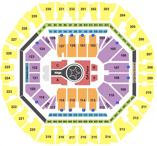 seating chart for Oakland Arena - Kacey Musgraves - eventticketscenter.com