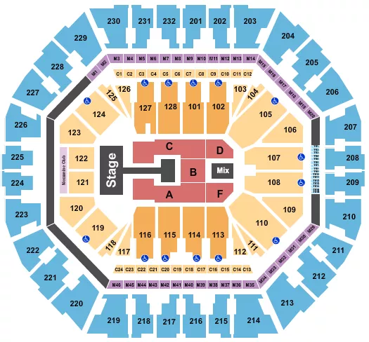 seating chart for Oakland Arena - Kirk Franklin - eventticketscenter.com