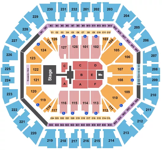 seating chart for Oakland Arena - P1Harmony - eventticketscenter.com