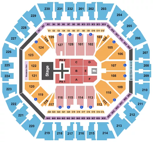 seating chart for Oakland Arena - Phil Wickham - eventticketscenter.com