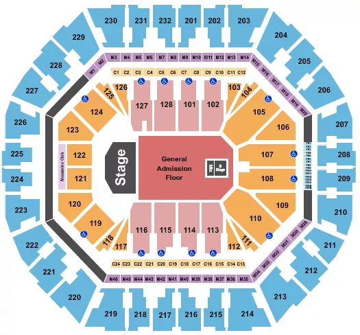 seating chart for Oakland Arena - Tyler the Creater - eventticketscenter.com